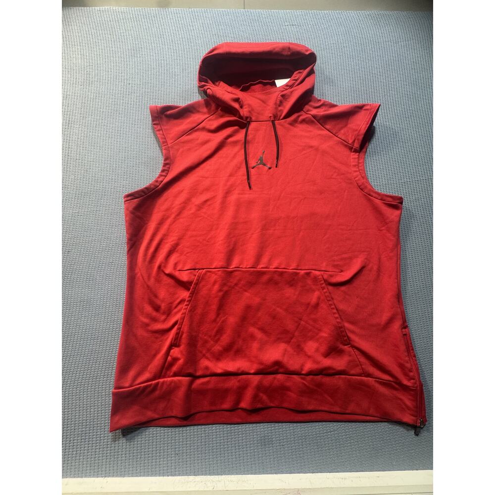 Nike AIR JORDAN Men's Sleeveless Hoodie‎ Sz 3XL Red Brand New